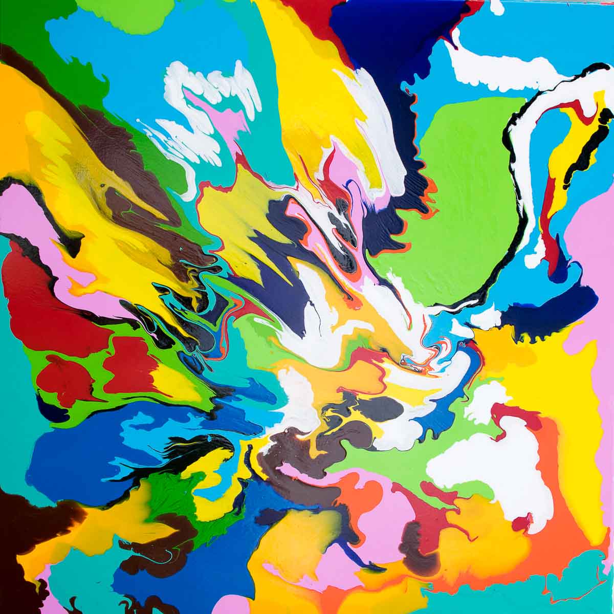 Fluid acrylic abstract painting