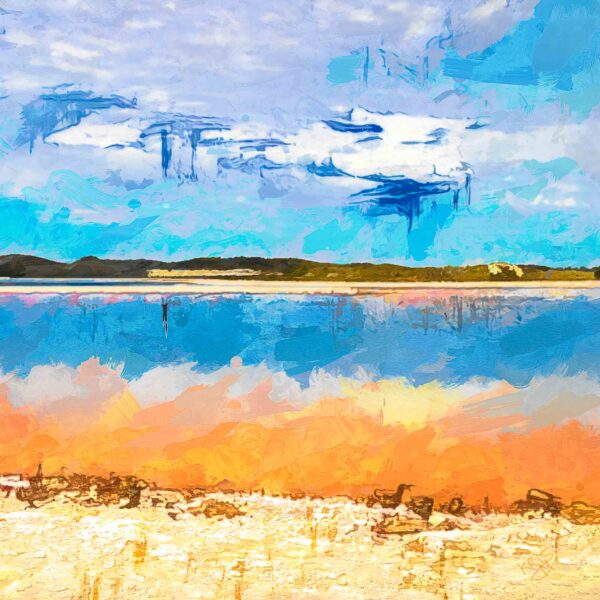 Painting of salt lake at Rottnest Island