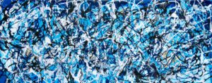 blue JacksonPollock style painting