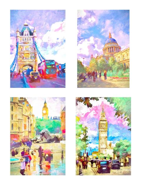 Historic London art cards