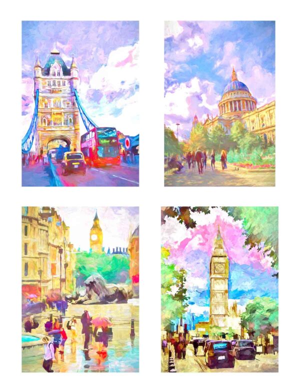 Historic London art cards